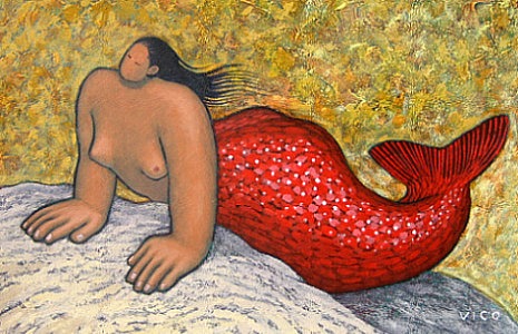 mermaid sunbathing